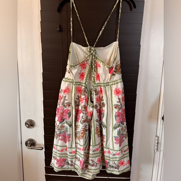 SHEIN Backless Floral Dress in Pink and Green - Picture 2 of 4